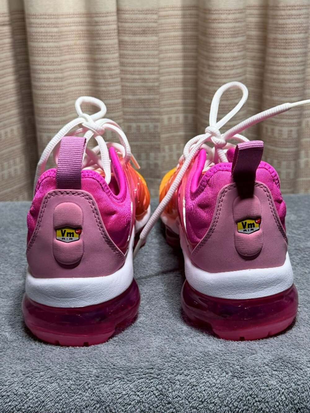 Nike Air VaporMax Plus 'Summer Sunset' Sneakers - Pink/Gold, Size 7.5 (Like New) - Picture 6 of 8